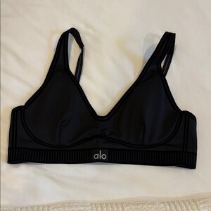 ALO Yoga Black V-Neck Support Bralette